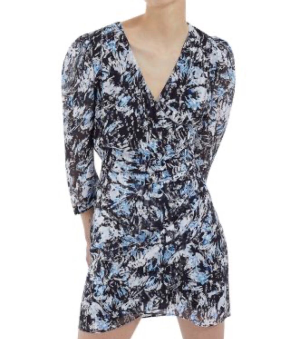 New the Kooples firework lurex blue & black dress sz 1 small